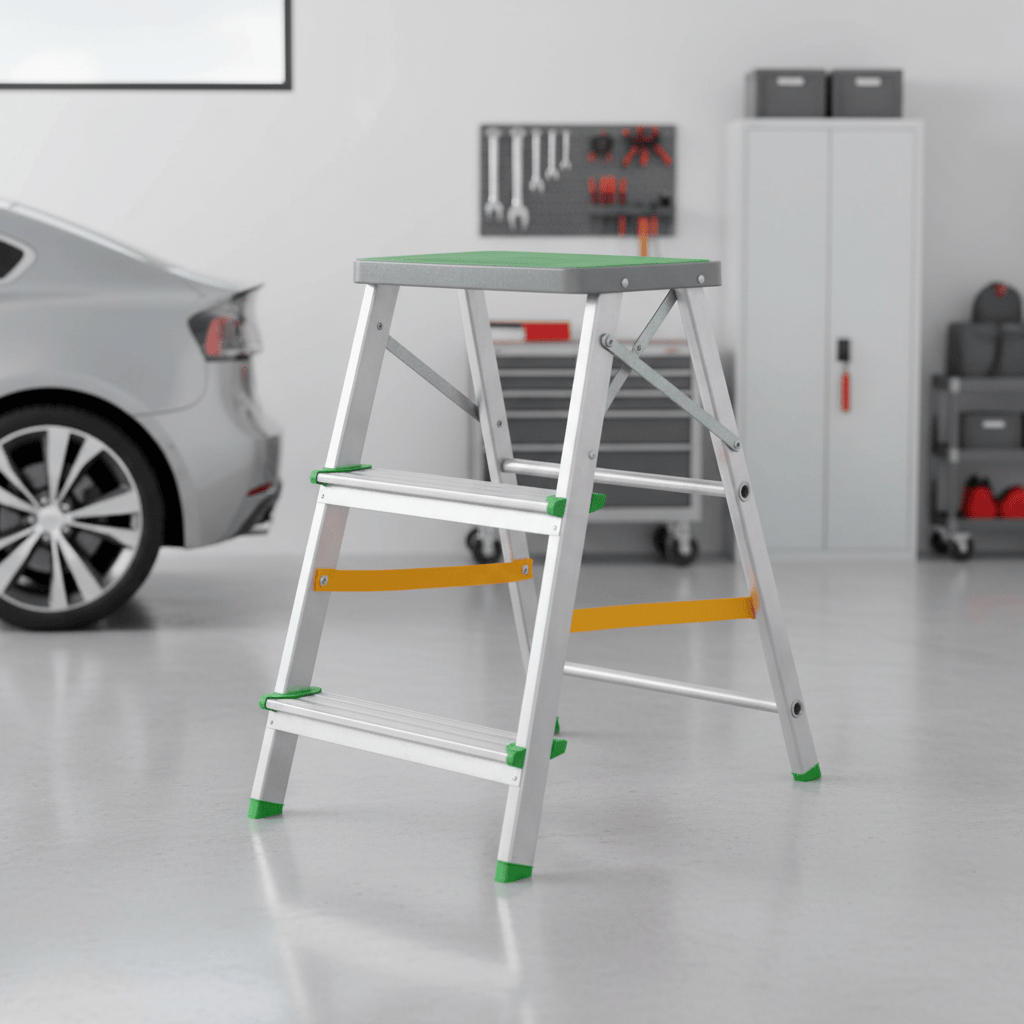Ferral Ladder & Access Equipment Ferral 2-Step Green Foldable Aluminium Ladder - FER-02293
