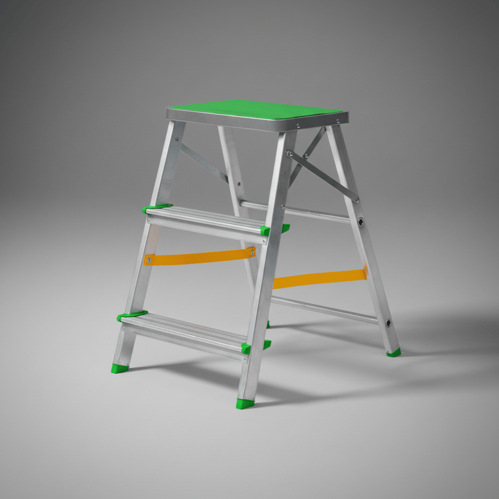 Ferral Ladder & Access Equipment Ferral 2-Step Green Foldable Aluminium Ladder - FER-02293
