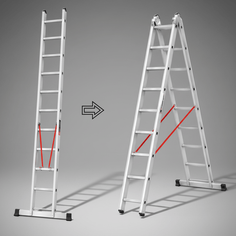 Ferral Ladder & Access Equipment Ferral Aluminium Professional Double-Section Combination Ladder | Elite 67 Series