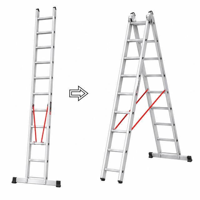 Ferral Ladder & Access Equipment Ferral Aluminium Professional Double-Section Combination Ladder | Elite 67 Series
