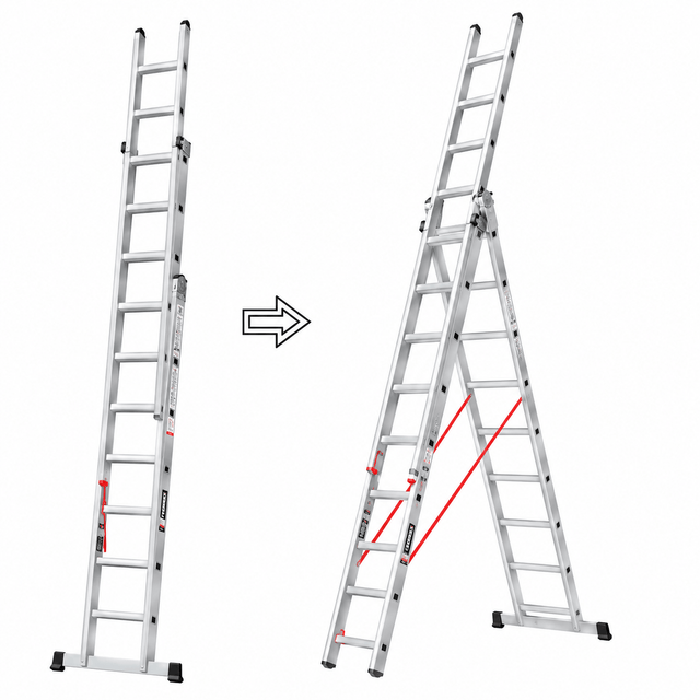 Ferral Ladder & Access Equipment Ferral Aluminium Professional Triple-Section Combination Ladder | Elite 67 Series