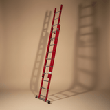 Ferral Ladder & Access Equipment Ferral Professional Red Fibreglass Rope-Operated Double-Section Extension Ladder | 2x14 & 2x17