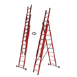 Ferral Ladder & Access Equipment Ferral Professional Red Fibreglass Triple-Section Combination Ladder | 3x12 & 3x17