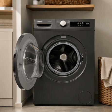 Finlux Household Essentials Appliances Finlux 8kg Graphite Front-Load Washing Machine with Digital Display 1200RPM - F12008KG-DS