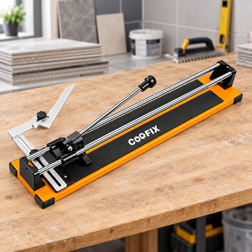First Coofix tile cutter on a workbench
