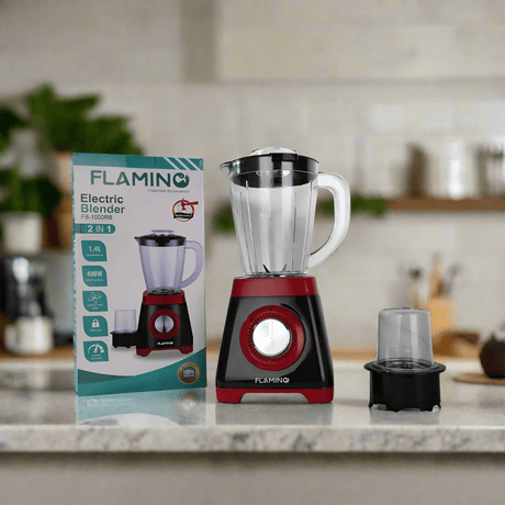 Flamino Kitchen Appliances Flamino Red 1.4L 2 in 1 Electric Blender - FB-1000RB
