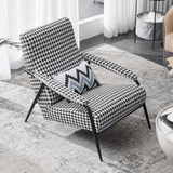 FM Living Room Furniture Black And White Fabric Accent Chair