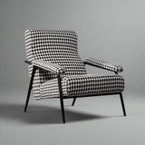 FM Living Room Furniture Black And White Fabric Accent Chair