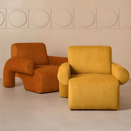 FM Living Room Furniture Brown Modern Artistic Comfy Lounge Armchair
