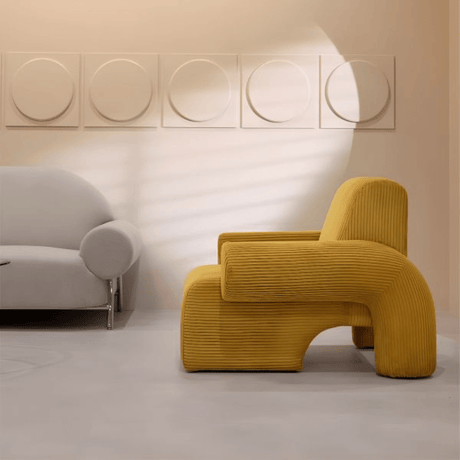 FM Living Room Furniture Brown Modern Artistic Comfy Lounge Armchair