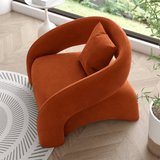 FM Living Room Furniture Brown Nordic Style With Armrest Single Sofa