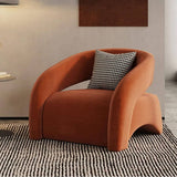 FM Living Room Furniture Brown Nordic Style With Armrest Single Sofa