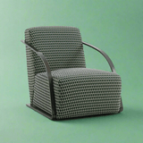 FM Living Room Furniture Green Houndstooth Modern Single Sofa Chair