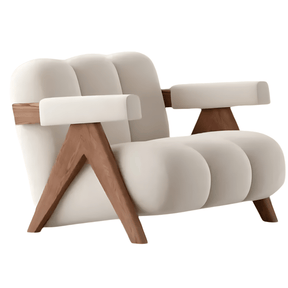 FM Living Room Furniture Off-White Modern Accent Chair