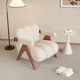 FM Living Room Furniture Off-White Modern Accent Chair