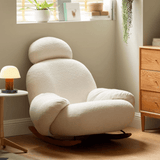 FM Living Room Furniture White Lamb Wool Designer Leisure Sofa