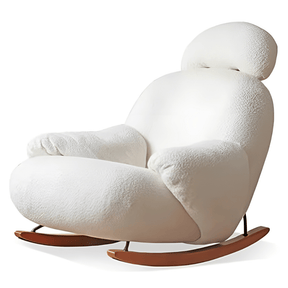 FM Living Room Furniture White Lamb Wool Designer Leisure Sofa