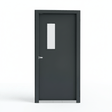 Fort Door Security & Entrance Doors Fort Door 30-Minute Fire-Rated Steel Security Door with Fire-Rated Glass Panel - Grey