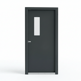 Fort Door Security & Entrance Doors Fort Door 30-Minute Fire-Rated Steel Security Door with Fire-Rated Glass Panel - Grey