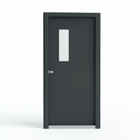 Fort Door Security & Entrance Doors Fort Door 30-Minute Fire-Rated Steel Security Door with Fire-Rated Glass Panel - Grey