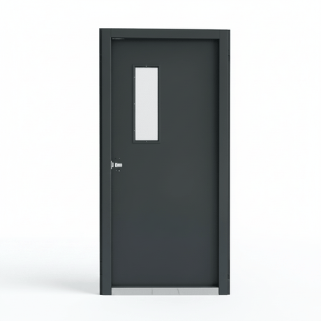 Fort Door Security & Entrance Doors Fort Door 30-Minute Fire-Rated Steel Security Door with Fire-Rated Glass Panel - Grey