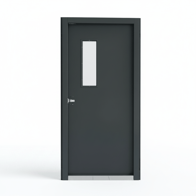 Fort Door Security & Entrance Doors Fort Door 30-Minute Fire-Rated Steel Security Door with Fire-Rated Glass Panel - Grey