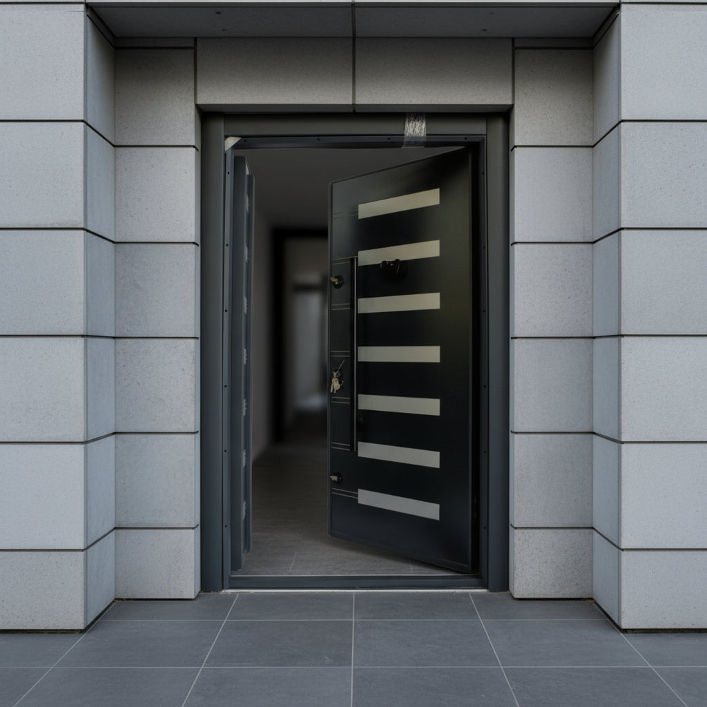 Fort Door Fort Door Aluco-Board Security Door with Triple Lock System - Slate Graphite Grey