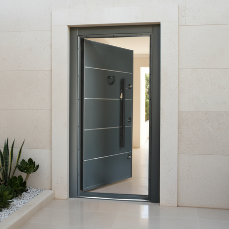 Fort Door Fort Door Aluco-Board Security Door with Triple Lock System - Slate Grey