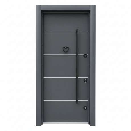 Fort Door Fort Door Aluco-Board Security Door with Triple Lock System - Slate Grey