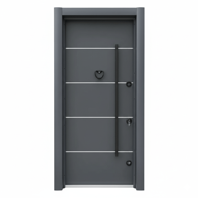 Fort Door Fort Door Aluco-Board Security Door with Triple Lock System - Slate Grey