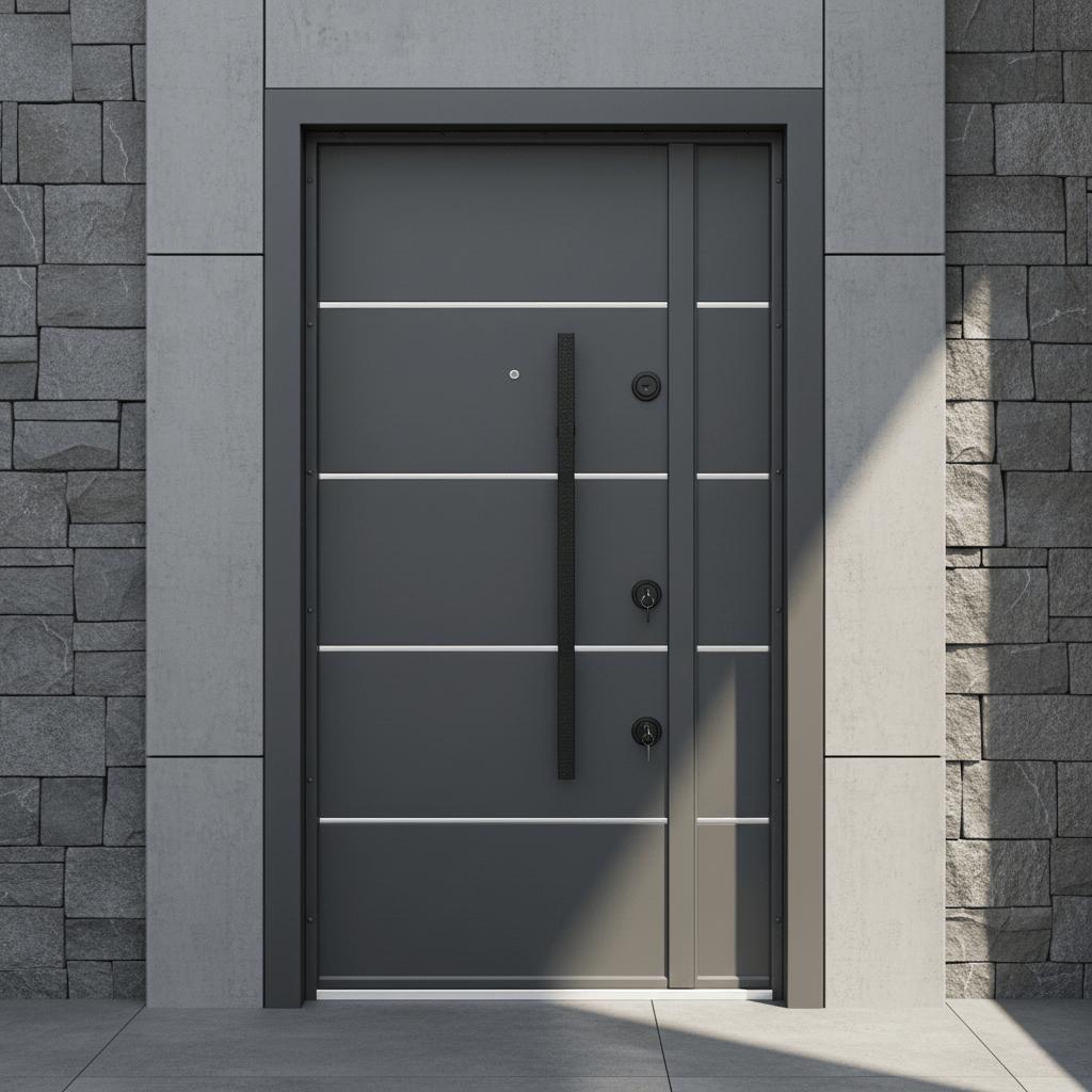 Fort Door Fort Door Aluco-Board Security Door with Triple Lock System - Slate Grey