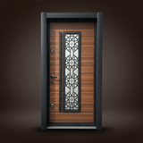 Fort Door Fort Door Aluco-Board Security Door with Triple Lock System - Teak Bronze Black
