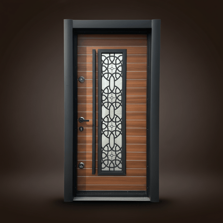 Fort Door Fort Door Aluco-Board Security Door with Triple Lock System - Teak Bronze Black