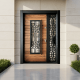 Fort Door Fort Door Aluco-Board Security Door with Triple Lock System - Teak Bronze Black