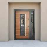 Fort Door Fort Door Aluco-Board Security Door with Triple Lock System - Teak Bronze Black