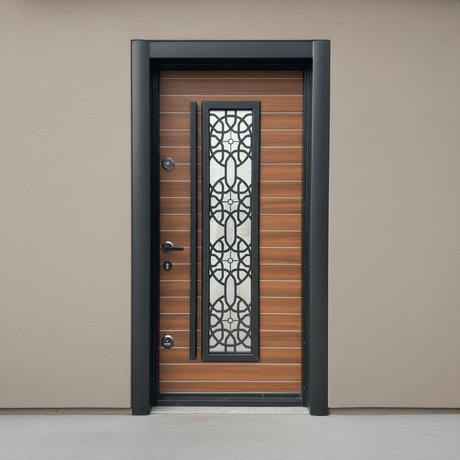 Fort Door Fort Door Aluco-Board Security Door with Triple Lock System - Teak Bronze Black