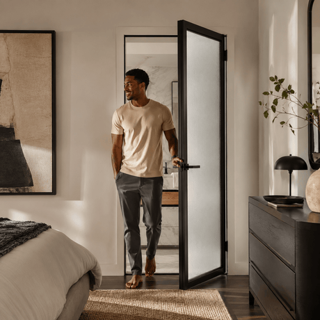 Fort Door Interior Doors Fort Door Double-Layer Tempered Glass Interior Door with Aluminium Frame & One-Click Lock