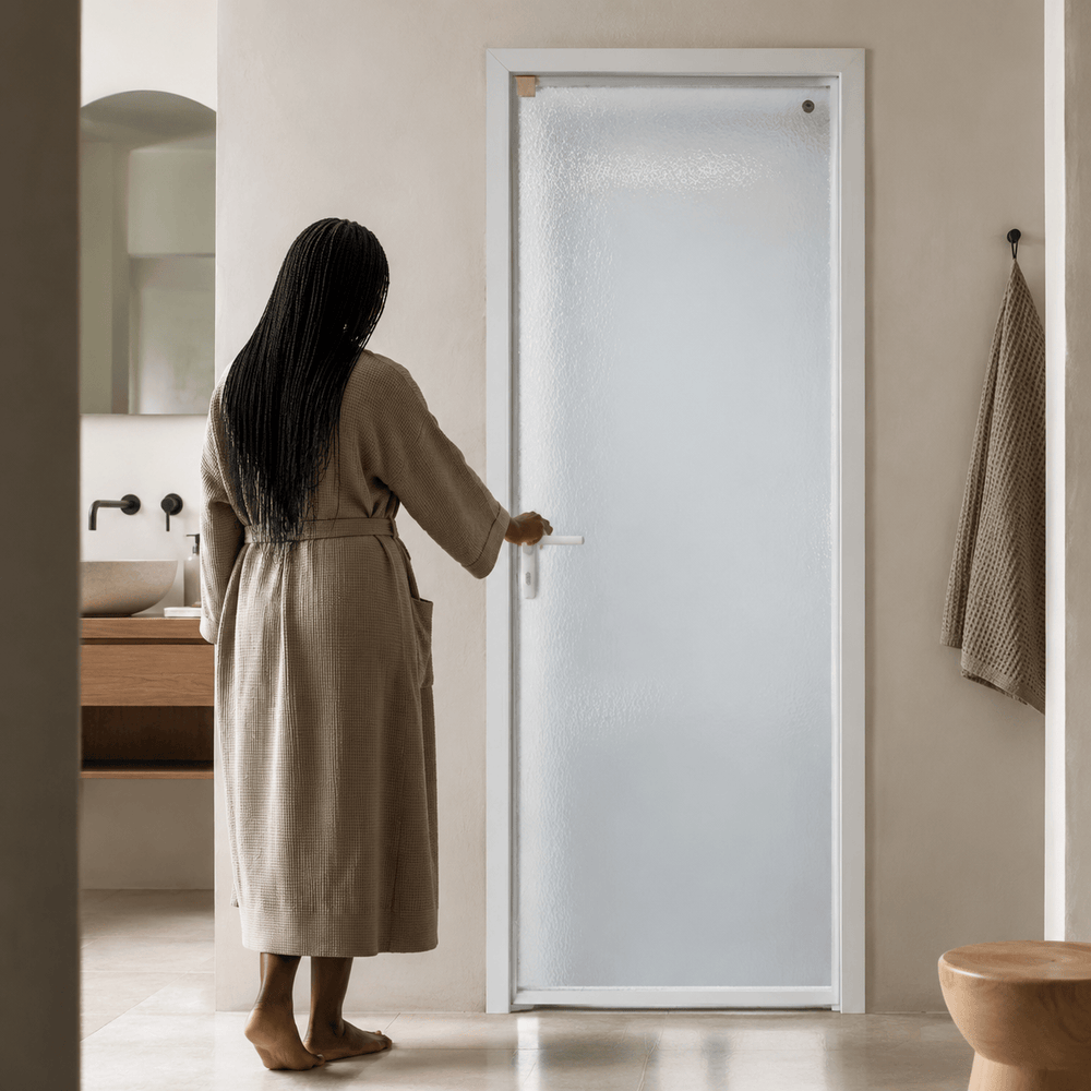 Fort Door Interior Doors Fort Door Double-Layer Tempered Glass Interior Door with Aluminium Frame & One-Click Lock
