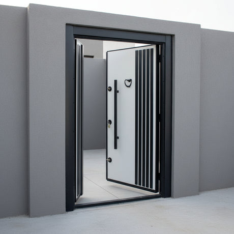 Fort Door Fort Door Full Metal Security Door with Dual Lock System - Arctic White Black