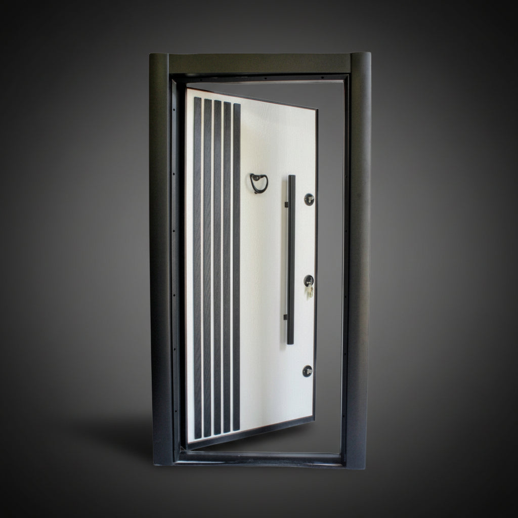 Fort Door Fort Door Full Metal Security Door with Dual Lock System - Arctic White Black