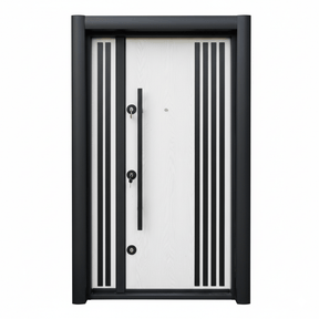 Fort Door Fort Door Full Metal Security Door with Dual Lock System - Arctic White Black