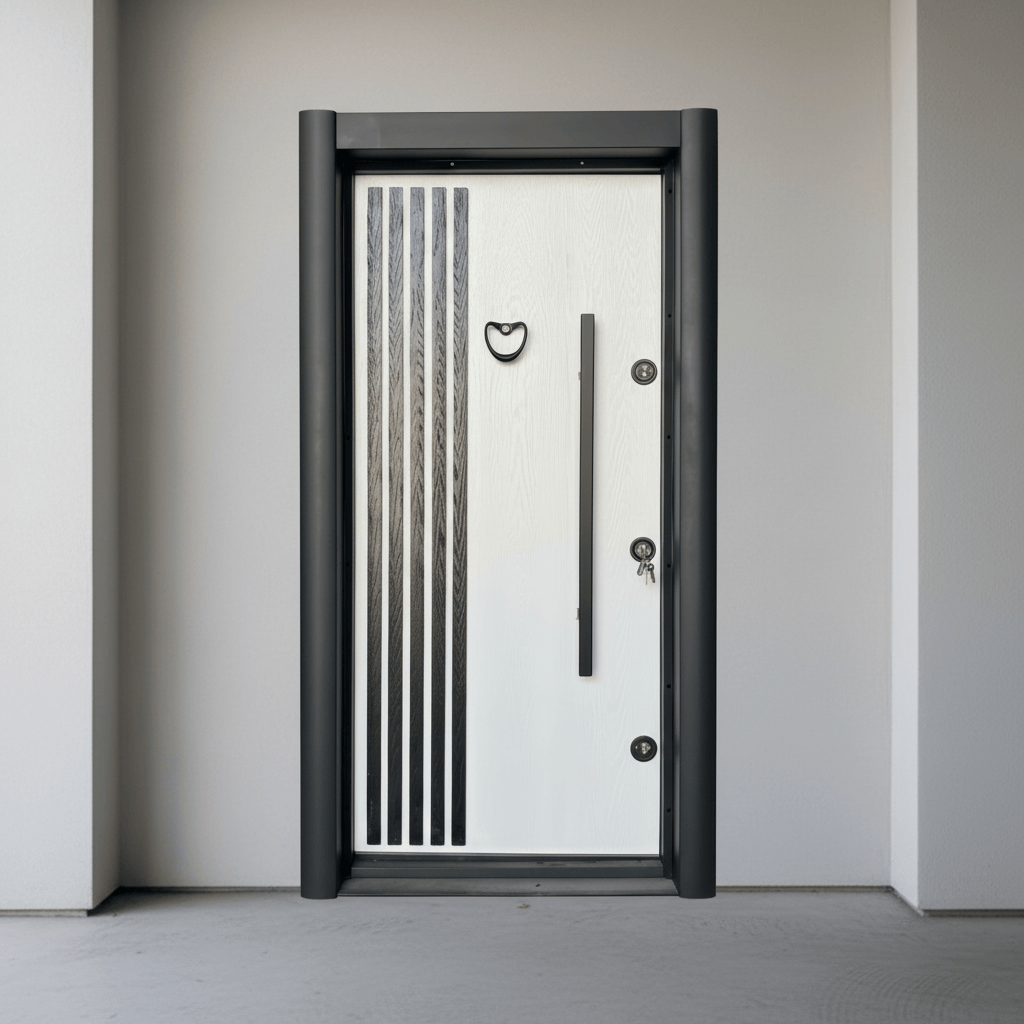 Fort Door Fort Door Full Metal Security Door with Dual Lock System - Arctic White Black