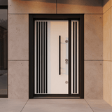 Fort Door Fort Door Full Metal Security Door with Dual Lock System - Arctic White Black