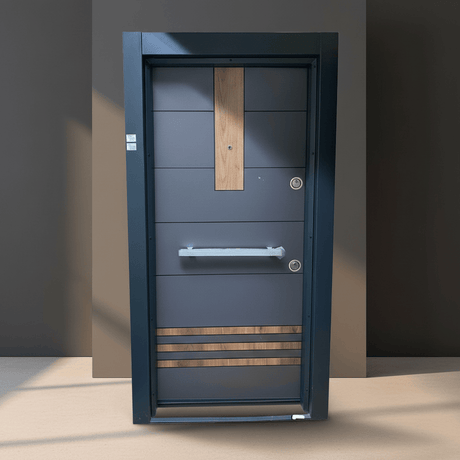 Fort Door Fort Door Full Metal Security Door with Dual Lock System - Stone Grey Gold