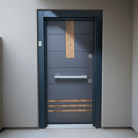 Fort Door Fort Door Full Metal Security Door with Dual Lock System - Stone Grey Gold