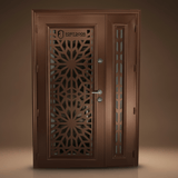 Fort Door Fort Door Full Metal Security Door with Ventilated Burglar Guard - Brown