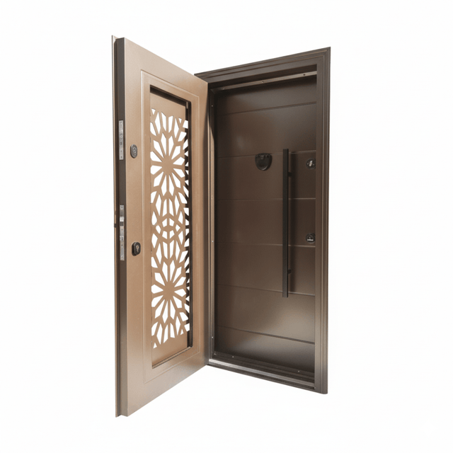 Fort Door Fort Door Full Metal Security Door with Ventilated Burglar Guard - Brown
