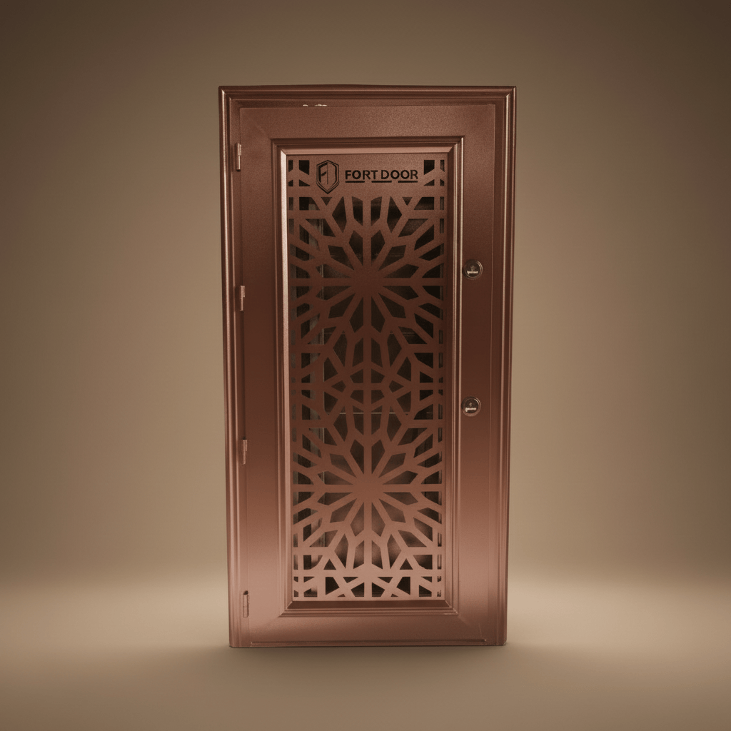 Fort Door Fort Door Full Metal Security Door with Ventilated Burglar Guard - Brown