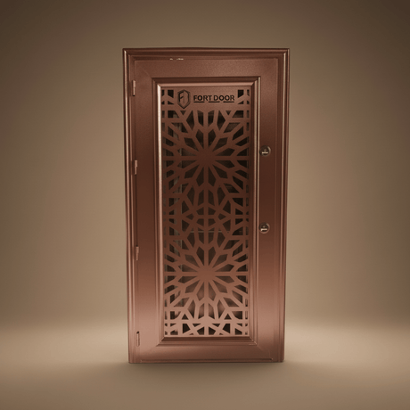 Fort Door Fort Door Full Metal Security Door with Ventilated Burglar Guard - Brown