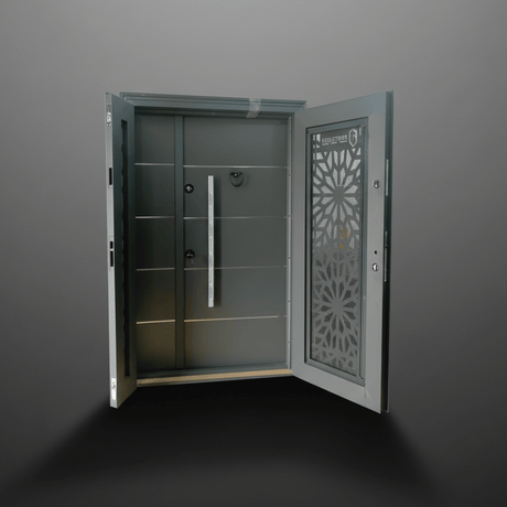 Fort Door Fort Door Laminox Security Door with Ventilated Burglar Guard - Slate Grey